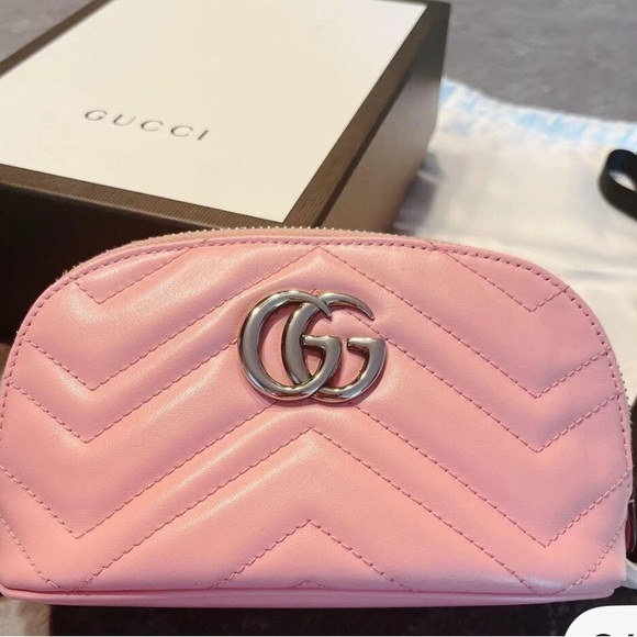 Gucci Handbags - Gucci Pink   Marmont pouch , Wristlet
Unbranded chain added , Box with dust bag